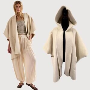Free People All I Need Cozy Hooded Duster Cardigan Cream O/S